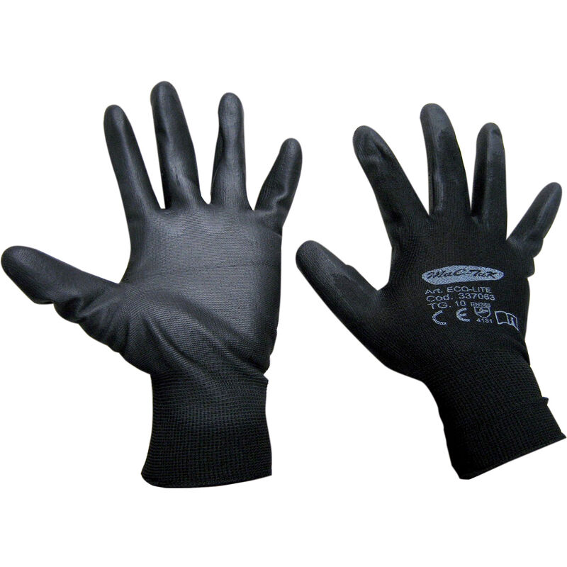 foto del prodotto guanti nylon poliuretano eco lite nero tg. 8