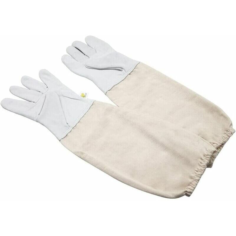 foto del prodotto guanti per apicoltore, guanti per apicoltore con ventilazione maniche lunghe in tela polsini elastici guanti ventilati, per apicoltore, pelle di
