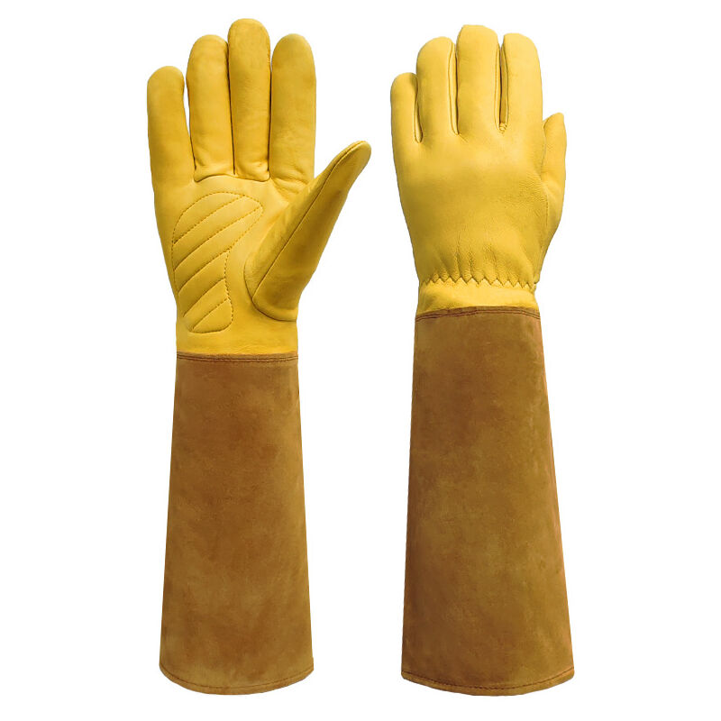 foto del prodotto guanti protettivi, guanti da giardinaggio, antiforatura e antitaglio lunghezza 45, larghezza 12,5 cm marrone