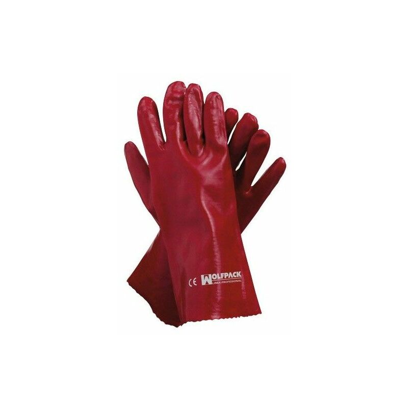 foto del prodotto guanti pvc rosso 35 cm. paio 