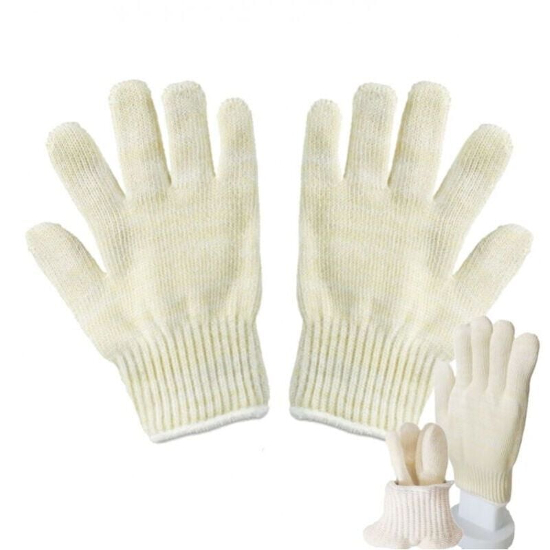 foto del prodotto guanti resistenti al calore, muffole resistenti al calore, forno, camino, resistenti al calore fino a 100 c, taglia universale, beige 2 pezzi ymyny