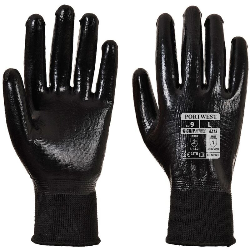 foto del prodotto guanti rivestiti in nitrile grip all flex nero 8