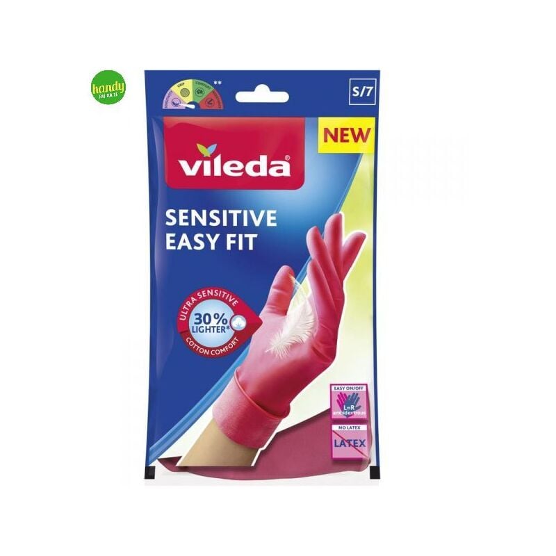 foto del prodotto guanti sensibili easy fit s - nitrile rosa - multiuso - senza lattice