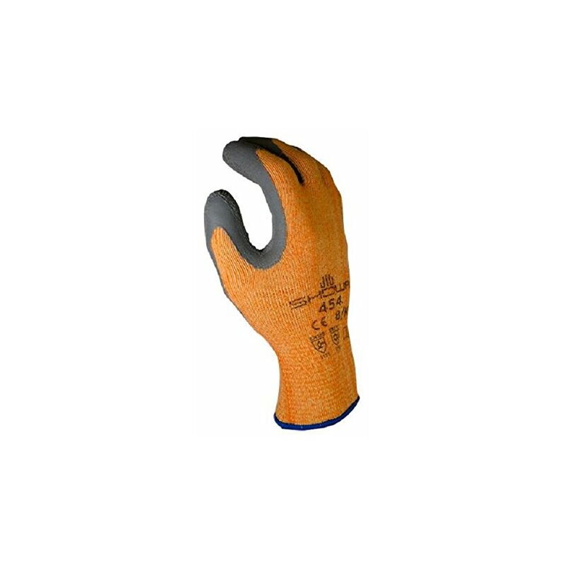 foto del prodotto guanti sho454 m 454 guanto, taglia m, colore arancione grigio confezione da 2 showa