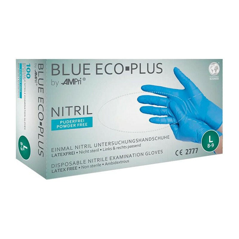 foto del prodotto guanti singoli uso in nitrile. blue eco plus. non polveroso. taglia 2xl