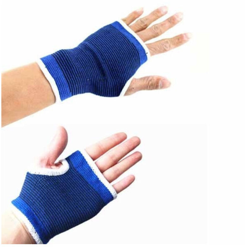 foto del prodotto guanti supporto per mani palmari 2 pezzi elastici morbidi colore blu trade shop traesio