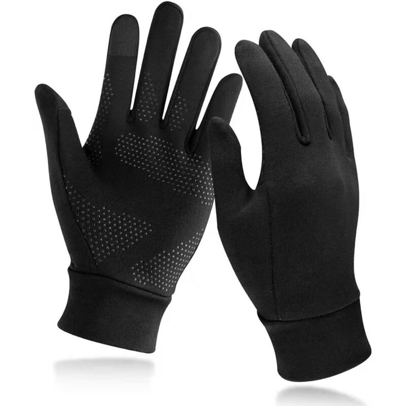 foto del prodotto guanti touch screen, guanti sportivi da uomo e da donna, guanti da corsa all aperto, guanti invernali caldi antivento antiscivolo a dita intere per