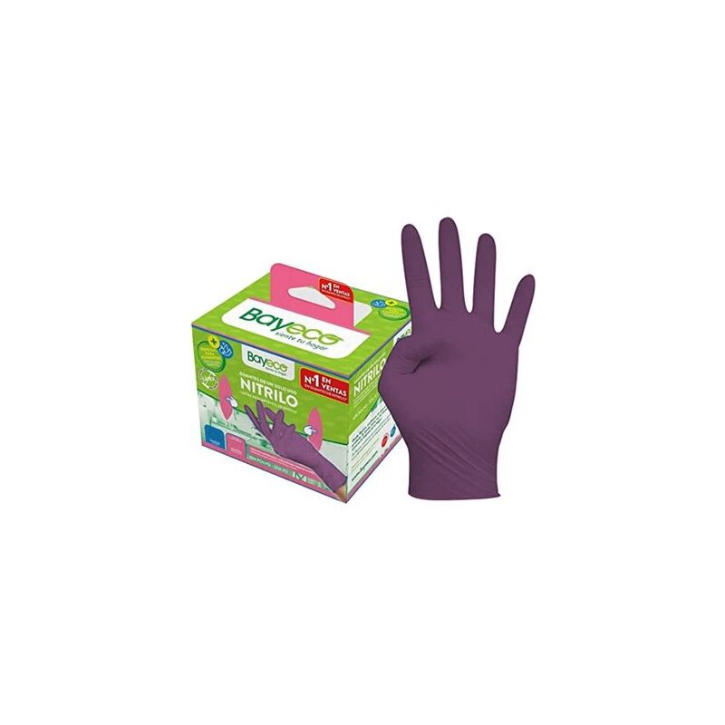 foto del prodotto guanto alimentare monouso in nitrile viola bayeco confezione da 20 tl