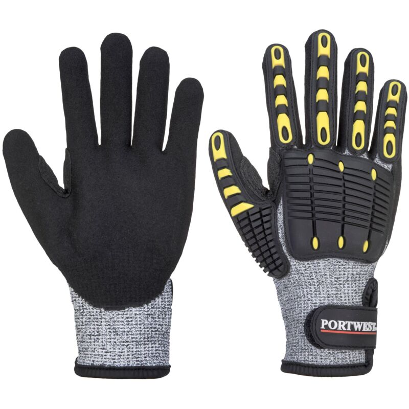 foto del prodotto guanto anti taglio e anti urto, taglia xxxl, colore grigio nero, a722g8rxxxl portwest