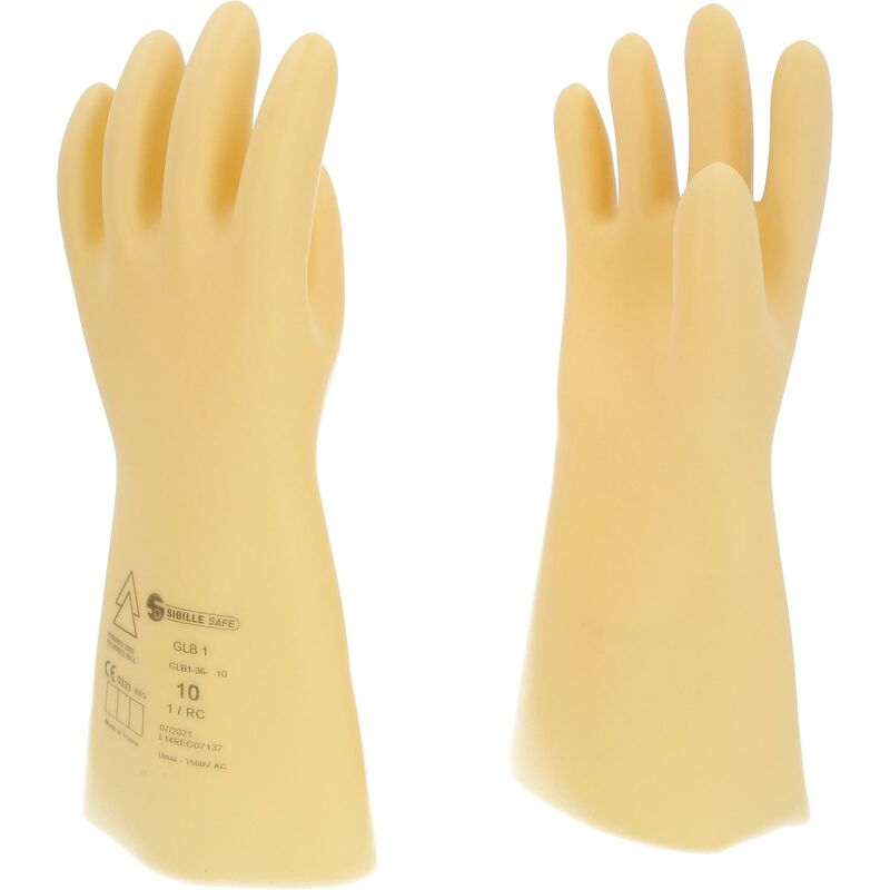 foto del prodotto guanto di protezione da elettricista con isolamento di protezione, taglia 10, classe 1, bianco