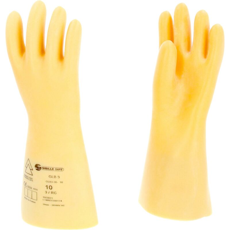 foto del prodotto guanto di protezione da elettricista con isolamento di protezione, taglia 10, classe 3, bianco