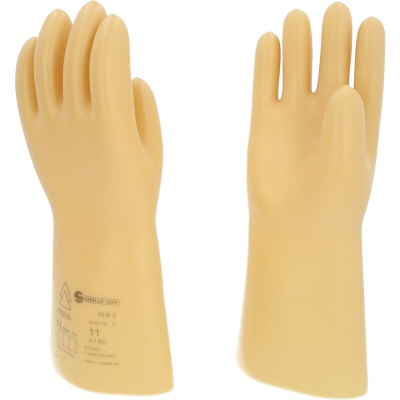 foto del prodotto guanto di protezione da elettricista con isolamento di protezione, taglia 11, classe 2, bianco