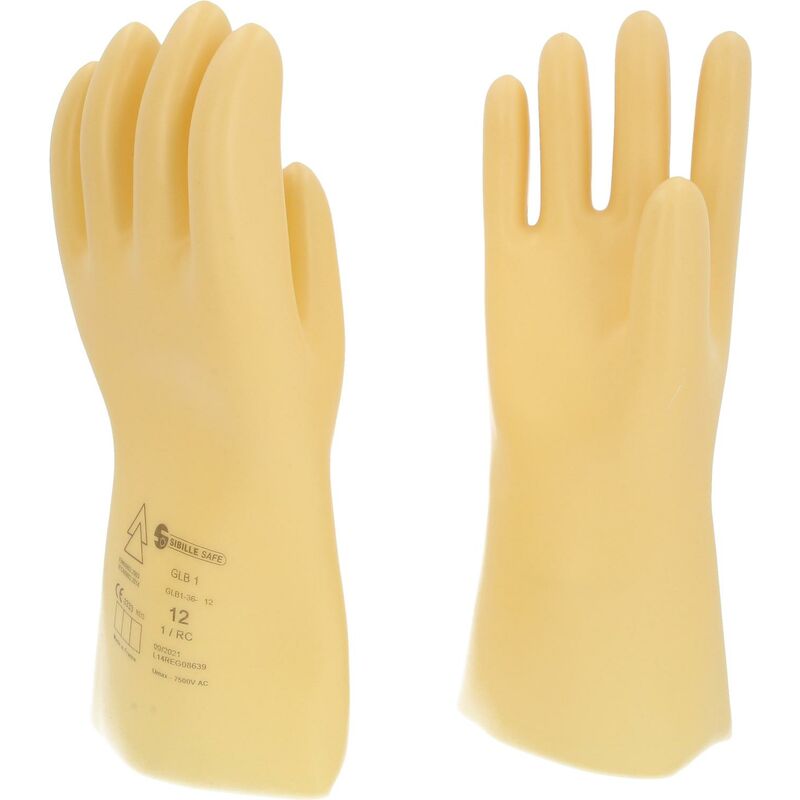 foto del prodotto guanto di protezione da elettricista con isolamento di protezione, taglia 12, classe 1, bianco