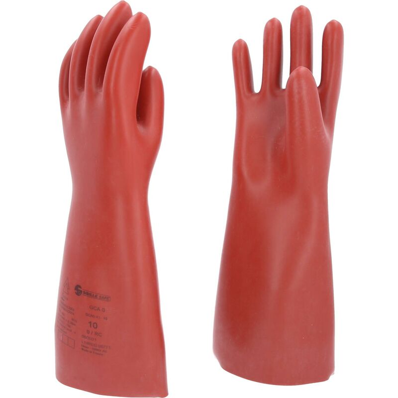 foto del prodotto guanto di protezione da elettricista con protezione meccanica e termica, taglia 10, classe 0, rosso