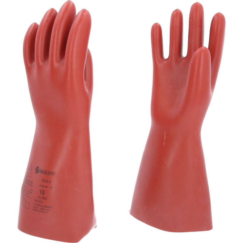 foto del prodotto guanto di protezione da elettricista con protezione meccanica e termica, taglia 10, classe 0, rosso
