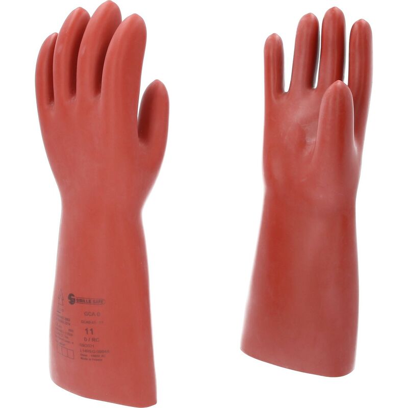 foto del prodotto guanto di protezione da elettricista con protezione meccanica e termica, taglia 11, classe 0, rosso