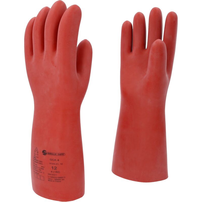 foto del prodotto guanto di protezione da elettricista con protezione meccanica e termica, taglia 12, classe 4, rosso