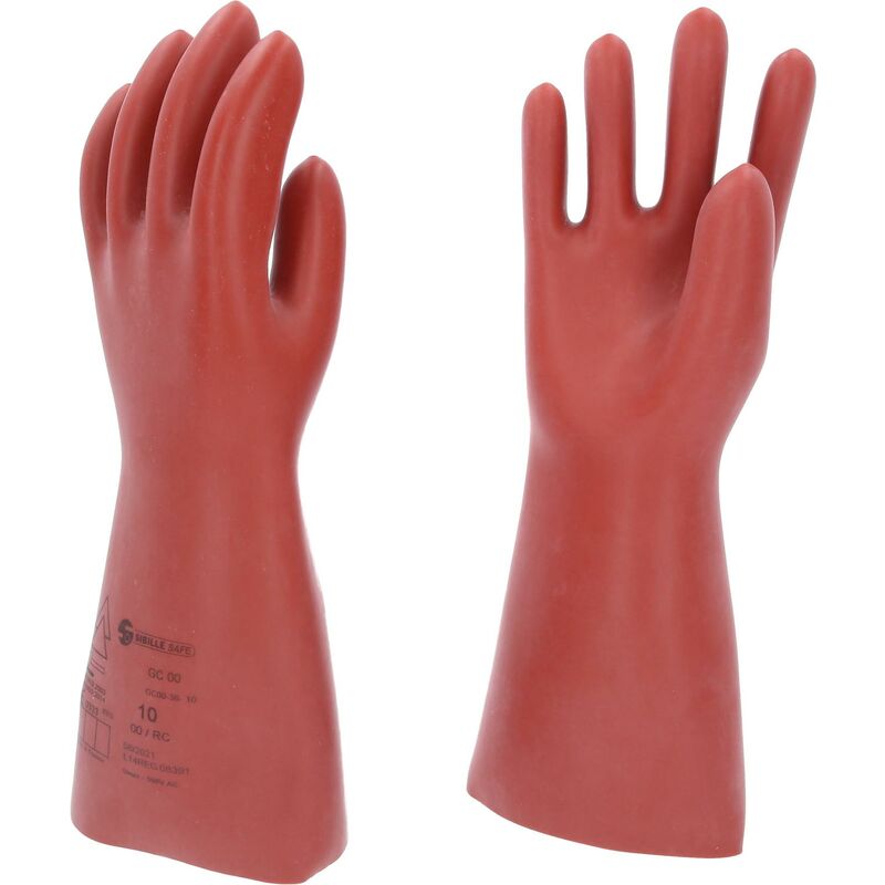 foto del prodotto guanto di protezione da elettricista con protezione meccanica, taglia 10, classe 00, rosso