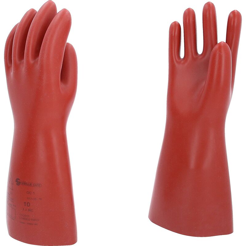 foto del prodotto guanto di protezione da elettricista con protezione meccanica, taglia 10, classe 1, rosso