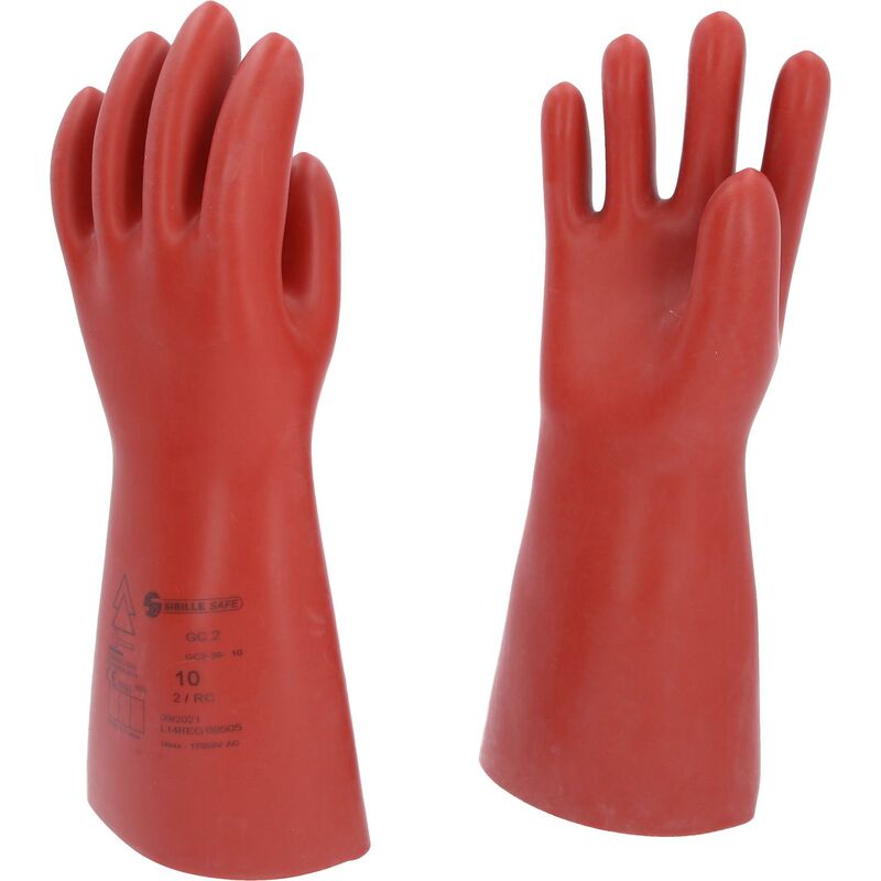 foto del prodotto guanto di protezione da elettricista con protezione meccanica, taglia 10, classe 2, rosso