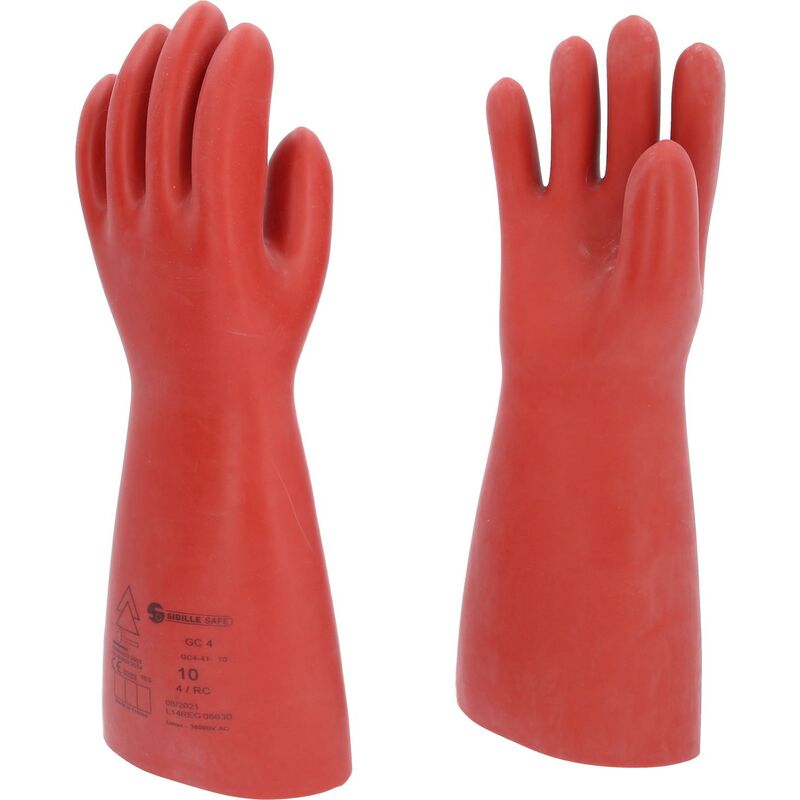 foto del prodotto guanto di protezione da elettricista con protezione meccanica, taglia 10, classe 4, rosso