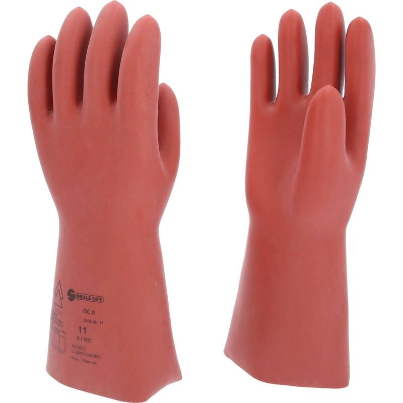 foto del prodotto guanto di protezione da elettricista con protezione meccanica, taglia 11, classe 0, rosso