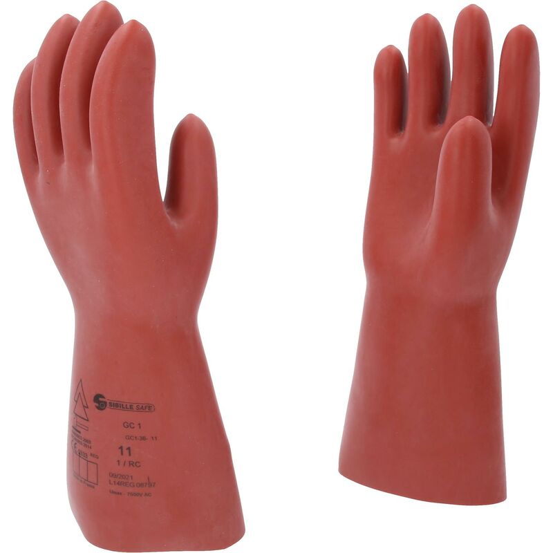 foto del prodotto guanto di protezione da elettricista con protezione meccanica, taglia 11, classe 1, rosso