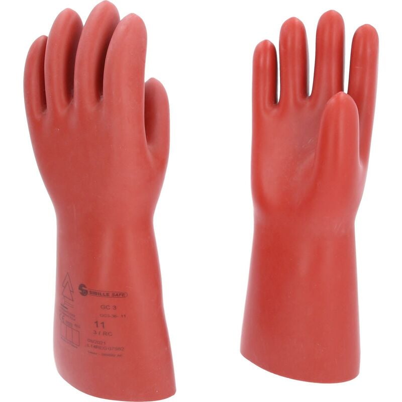 foto del prodotto guanto di protezione da elettricista con protezione meccanica, taglia 11, classe 3, rosso