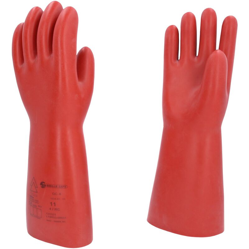 foto del prodotto guanto di protezione da elettricista con protezione meccanica, taglia 11, classe 4, rosso