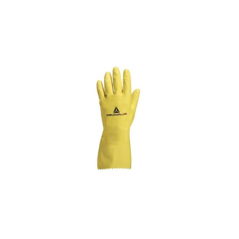 foto del prodotto guanto di pulizia in lattice giallo, taglia 7 8 delta plus
