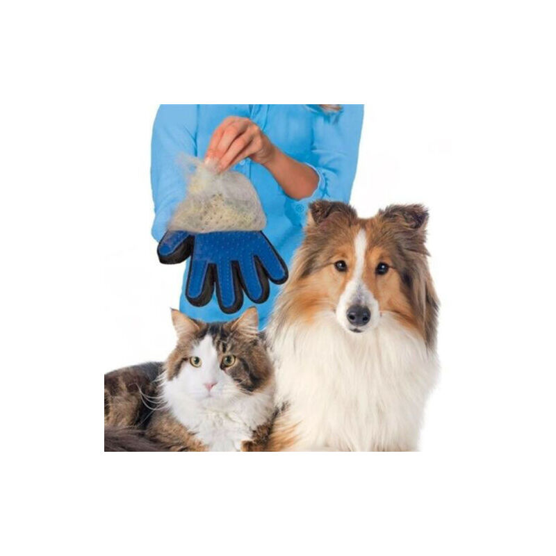 foto del prodotto guanto elimina peli dai cani e gatti animali spazzola cardatore massaggiante