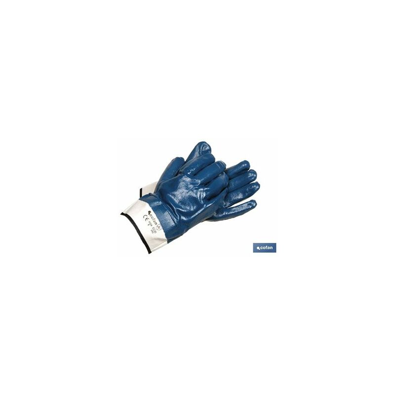 foto del prodotto guanto in nitrile blu americano in blister misura 8