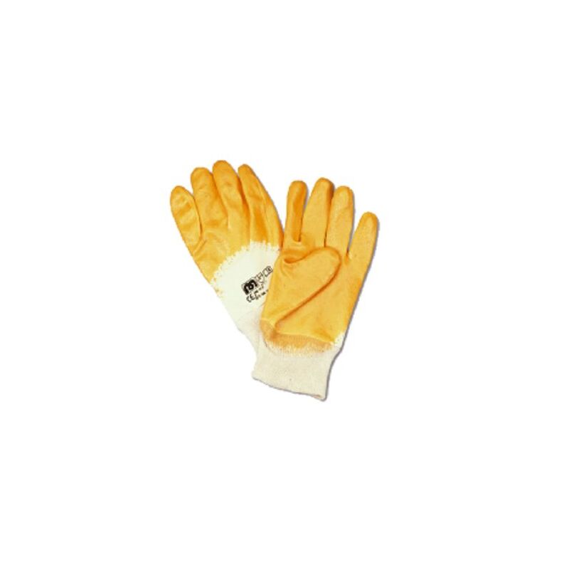 foto del prodotto guanto in nitrile giallo con cotone 688ntf10