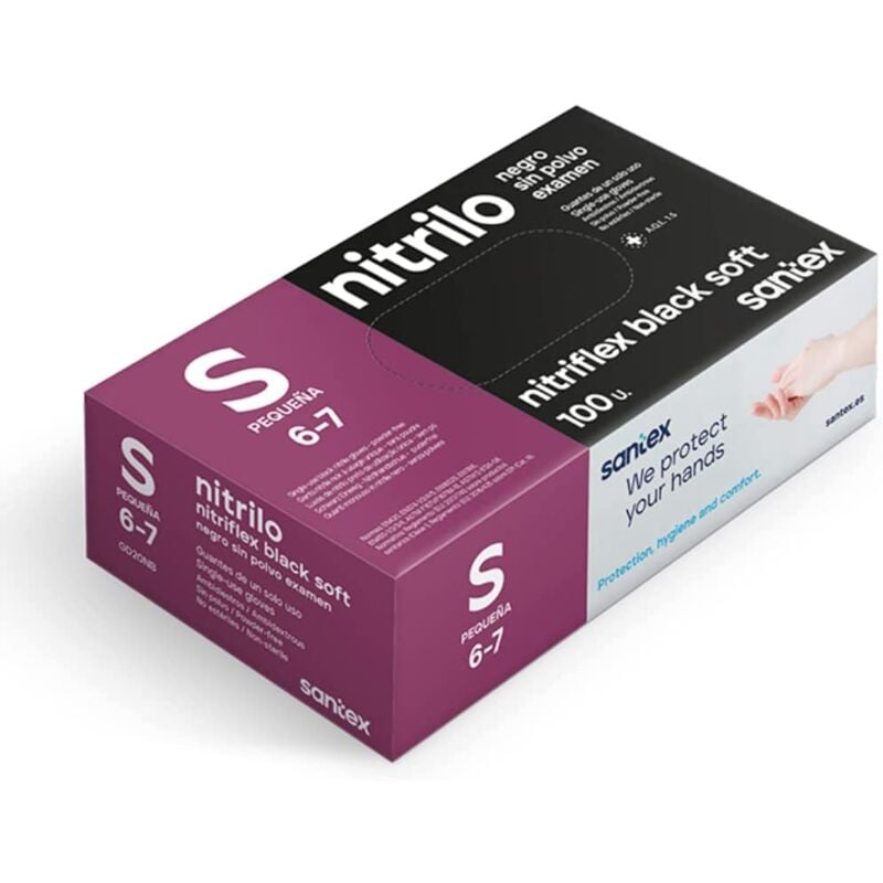 foto del prodotto guanto in nitrile nero s 100 pz santex
