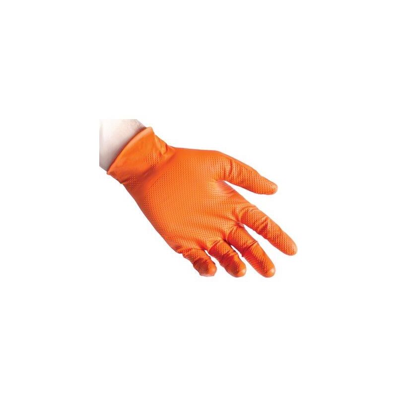 foto del prodotto guanto nitrile monouso arancio 3d full grip gr 8,4 aql 1,5 senza polvere cf pz 50 xl