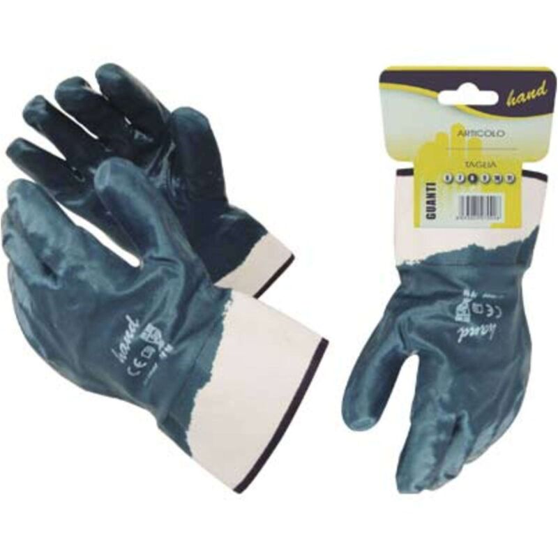 foto del prodotto guanto nitrile nbr blu dorso ricoperto workit - tela cotone bianco + manichetta 10 - 12 paia