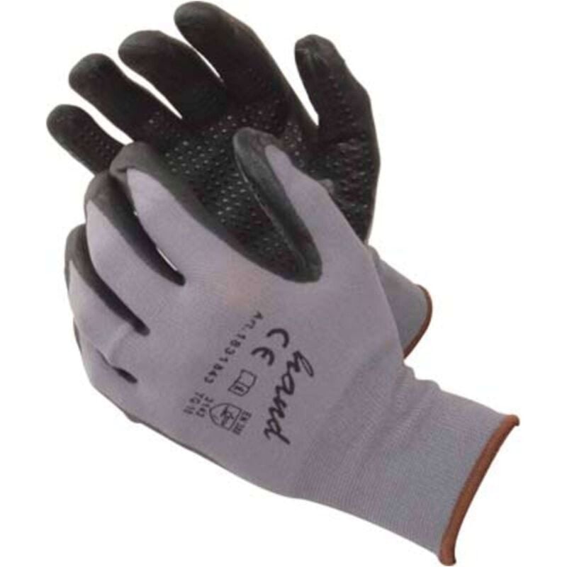 foto del prodotto guanto nitrile nero puntinato workit maglia leggera sintetico grigio 7 12 paia