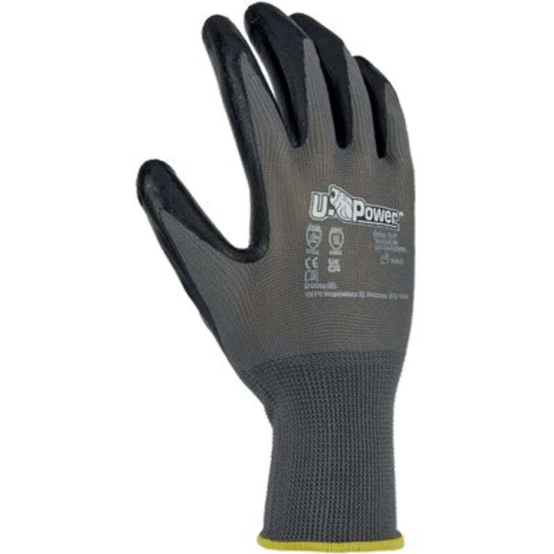 foto del prodotto guanto nitrile nero valzer u power maglia poliestere nero 13 aghi 10 12 paia