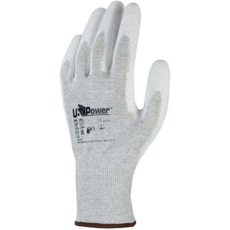 foto del prodotto guanto poliuretano bianco pika u power maglia poliestere fibra di carbonio 7 12 paia