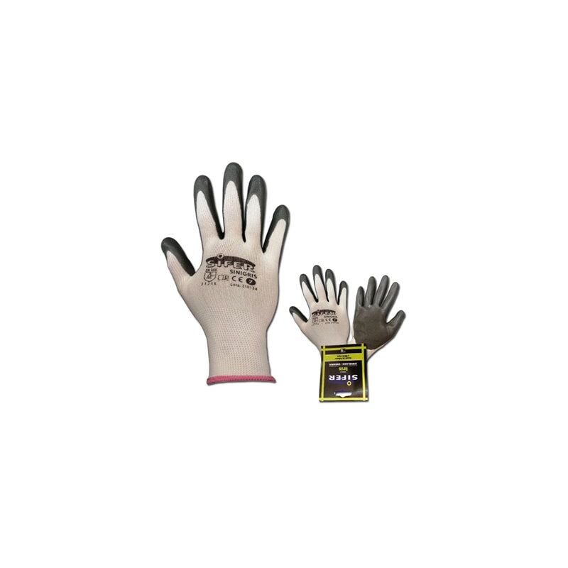 foto del prodotto guanto sifer in nitrile grigio doppio strato nylon tm 8 sinigrisiris
