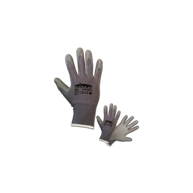 foto del prodotto guanto sifer in poliuretano grigio con nylon t 8si765 sipugris