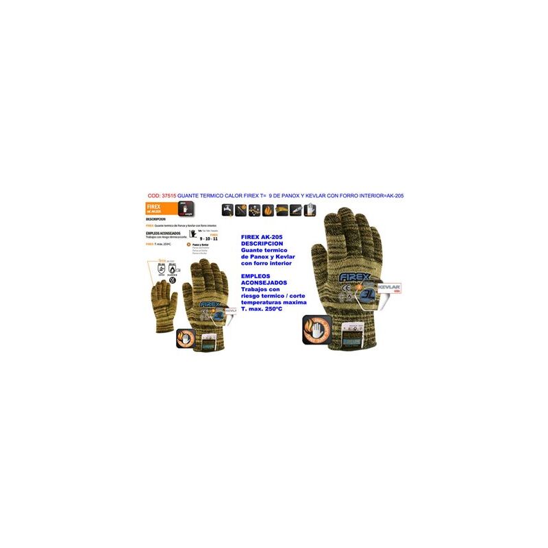 foto del prodotto guanto termico termico firex t9 panox e kevlar con fodera ak 205