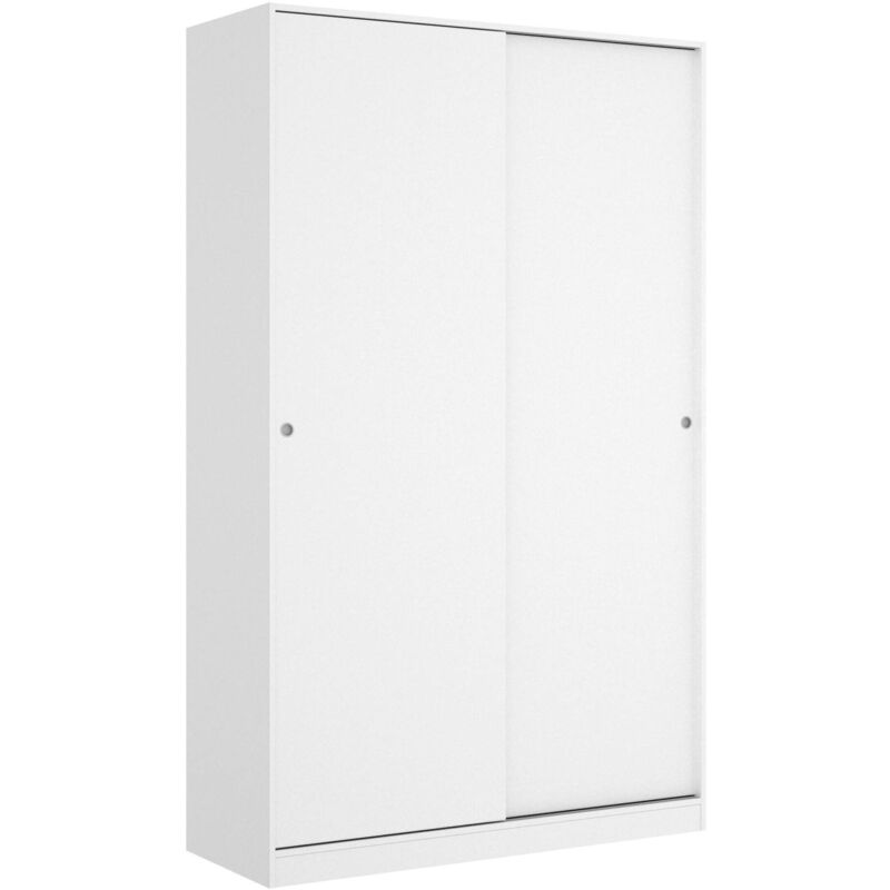 foto del prodotto guardaroba 2 ante alyson, mobile appendiabiti per camera da letto, armadio ante scorrevoli, 120x50h204 cm, bianco lucido dmora