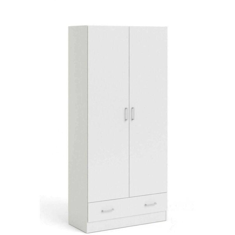 foto del prodotto guardaroba 2 ante amylya, mobile camera da letto, cabina armadio portabiti, armadio appendiabiti, 79x36 h170 cm, bianco dmora