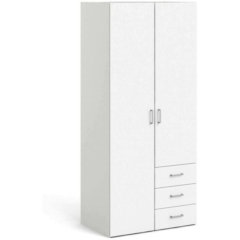 foto del prodotto guardaroba 2 ante arci, mobile camera da letto, cabina armadio portabiti, armadio appendiabiti, 77x49 h175 cm, bianco dmora