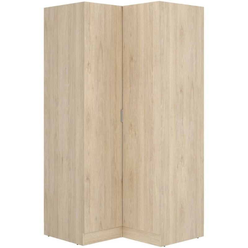 foto del prodotto guardaroba 2 ante aser, mobile angolare per camera da letto, armadio appendiabiti ad angolo, 91x93h184 cm, 91x93h184 cm, rovere dmora