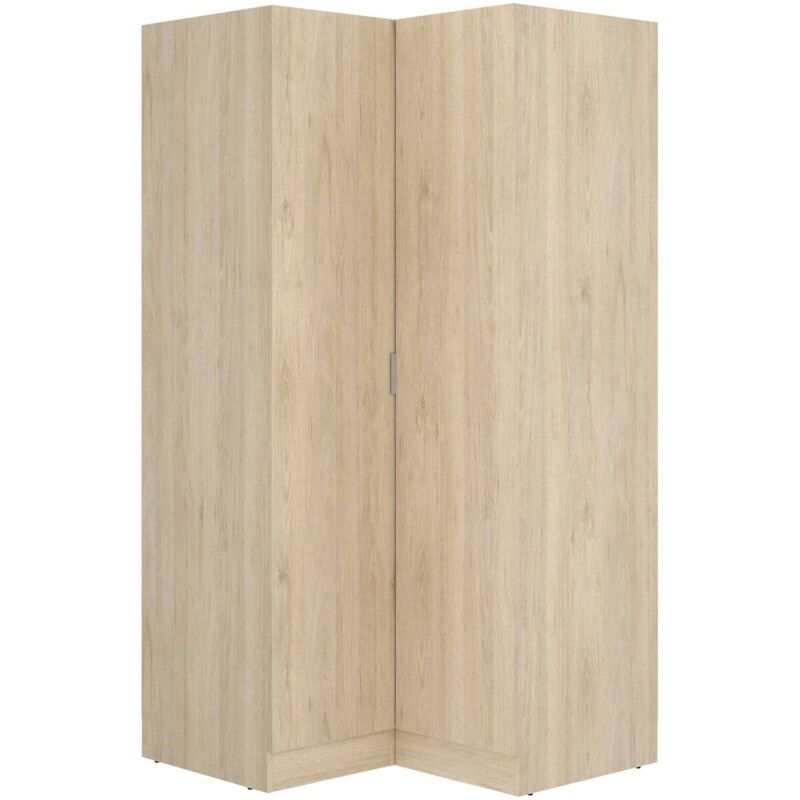 foto del prodotto guardaroba 2 ante aser, mobile angolare per camera da letto, armadio appendiabiti ad angolo, 91x93h184 cm, 91x93h184 cm, rovere dmora