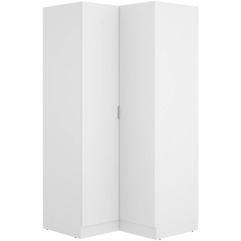 foto del prodotto guardaroba 2 ante aser, mobile angolare per camera da letto, armadio appendiabiti ad angolo, 91x93h184 cm, bianco dmora