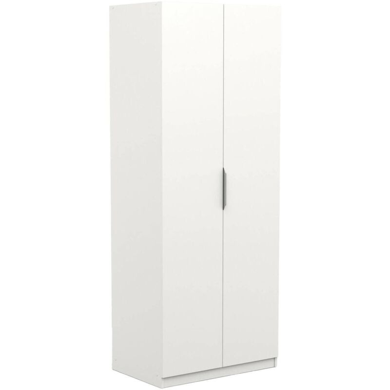 foto del prodotto guardaroba 2 ante isere, mobile camera da letto, cabina armadio portabiti, armadio appendiabiti, 79x51 h203 cm, bianco opaco dmora