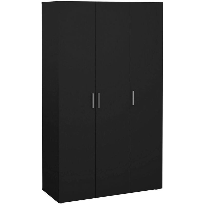foto del prodotto guardaroba 3 ante isabelle, mobile camera da letto, cabina armadio portabiti, armadio appendiabiti, 118x50 h201 cm, nero dmora
